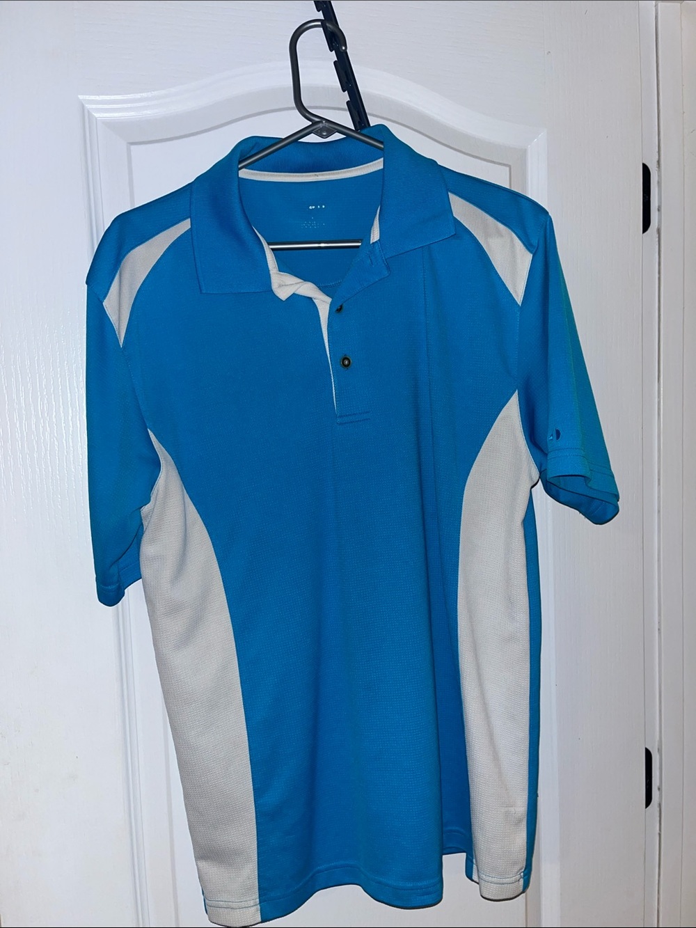 Men's Performance Polo in Blue and White - Sport Collar Shirt